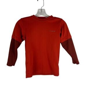 Columbia Boys Long Sleeve Shirt Size 6 Orange Layered